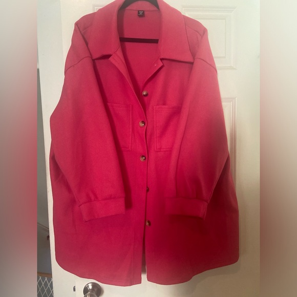 SHEIN Hot Pink Button-Up Jacket - Picture 1 of 2